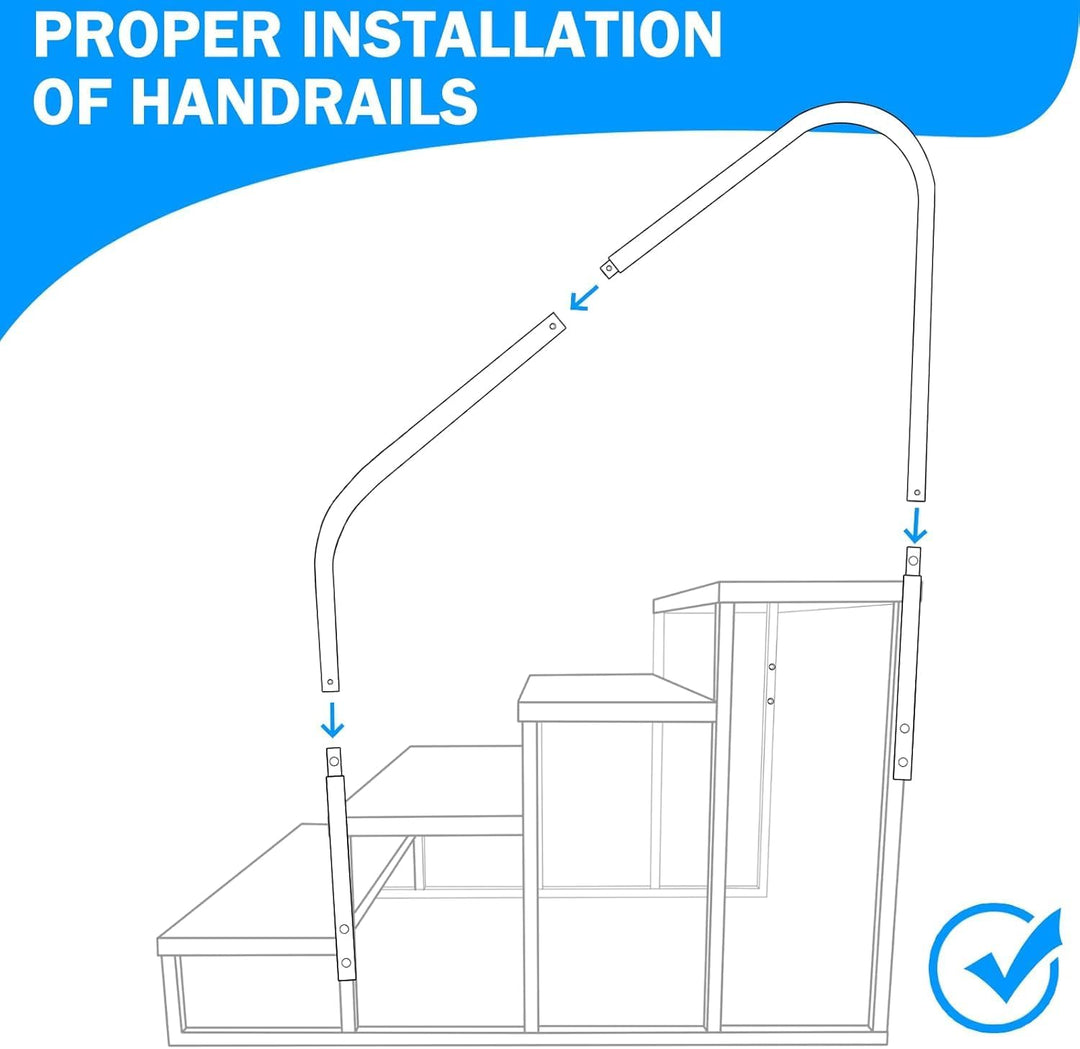 4 Stufen Trittstufe mit 2 Griff, RV Trittleiter|Poolleitern|Stufen im Freien Haustiertreppe, Standtr