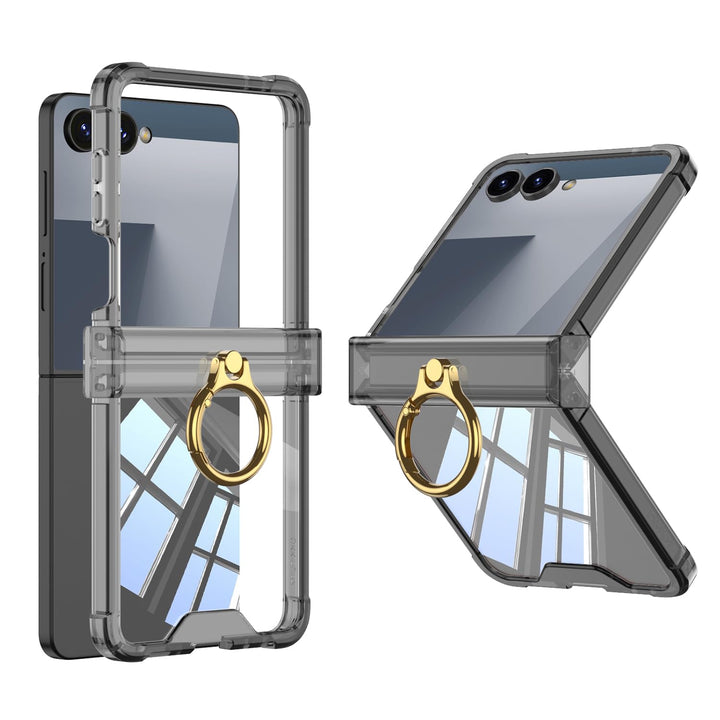 COQUE Hülle für Samsung Flip 7 Cover,Bumper Transparente Schutzhülle mit [Drehring] [Klappdeckel] Ai