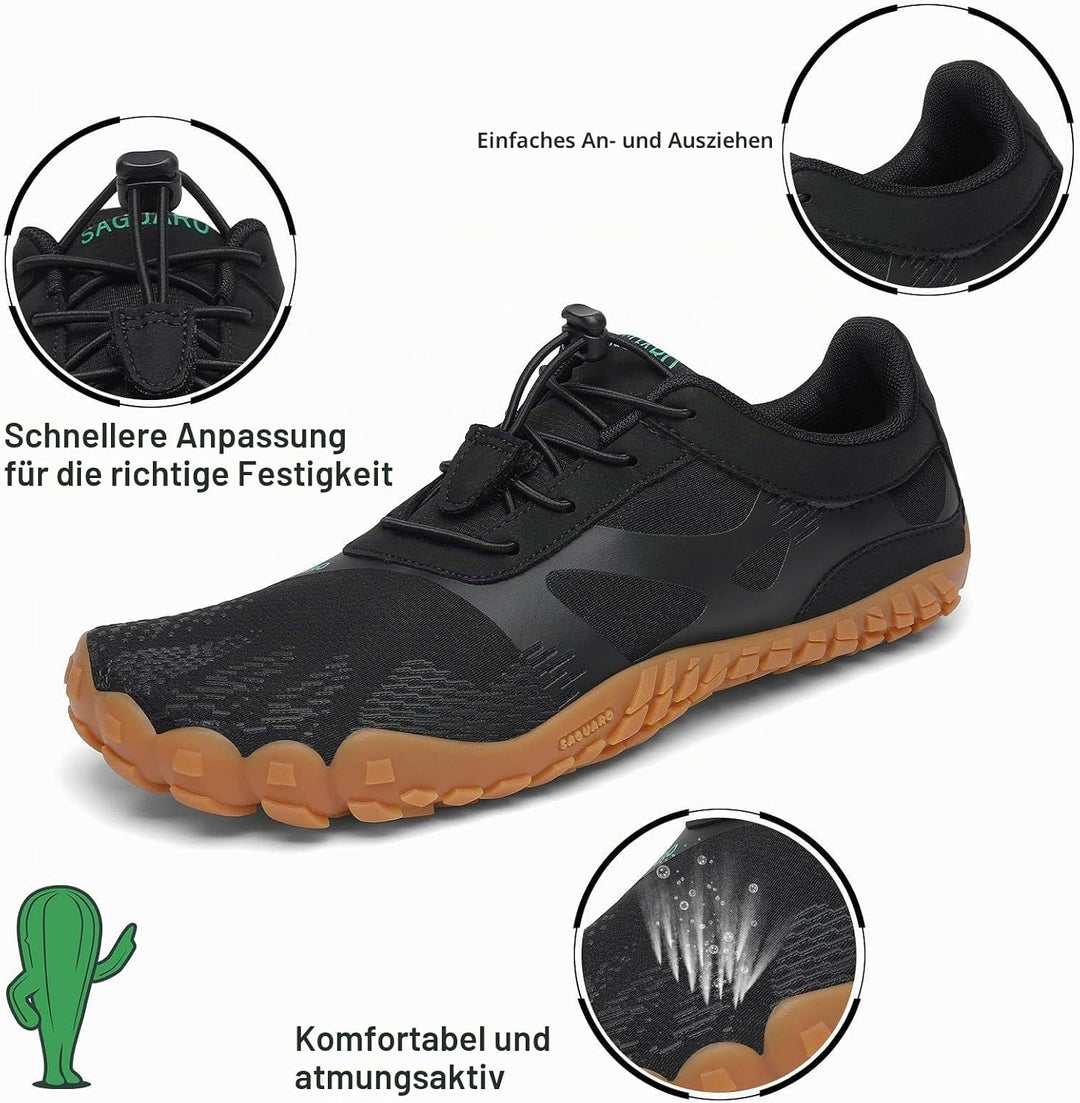 SAGUARO Unisex Barfussschuhe Leicht rutschfest Traillaufschuhe für Outdoor &amp; Indoor 41 EU Schwarz Me