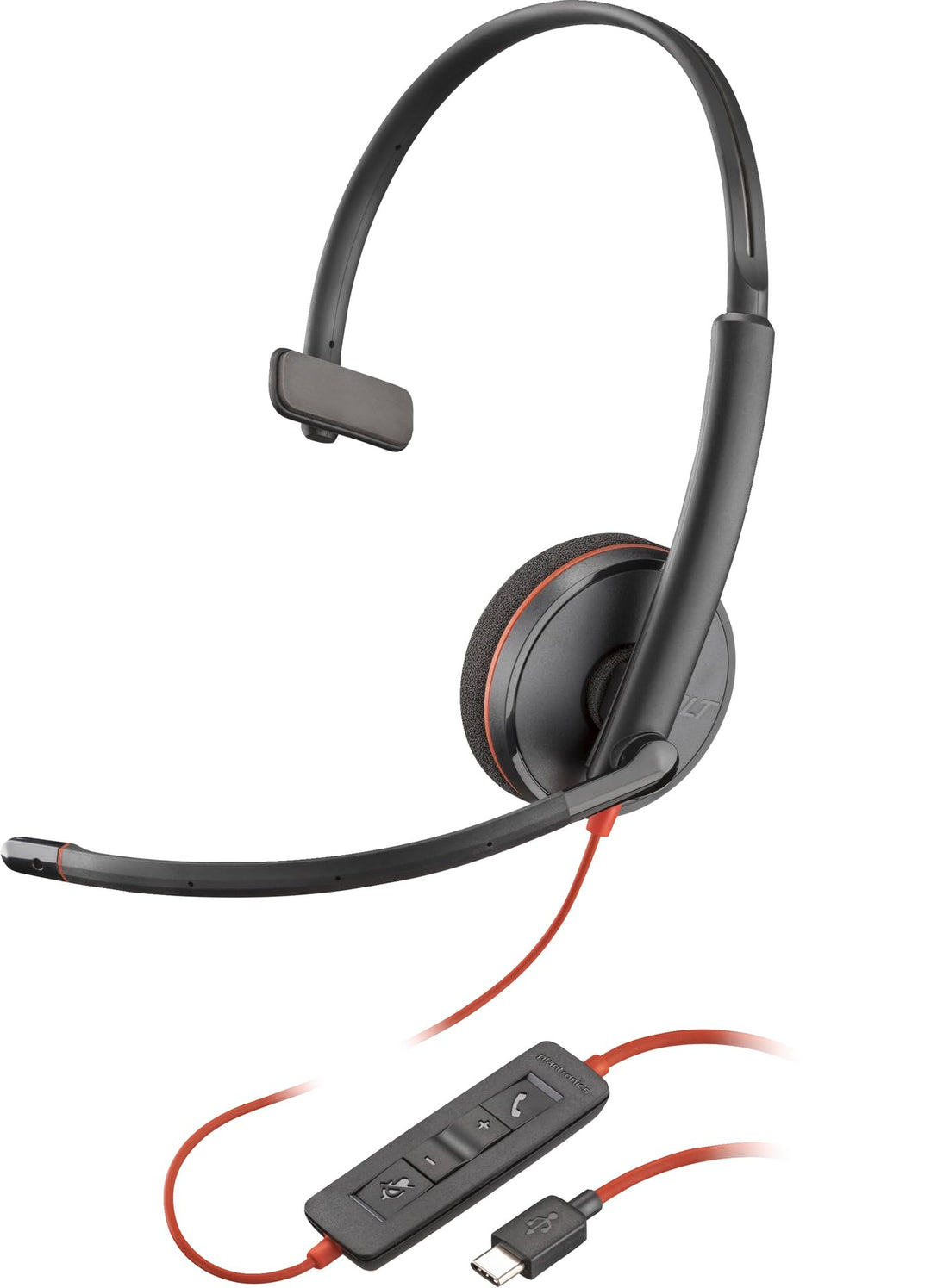 Poly Headset Blackwire C3210 Mono USB-C/A Schwarz 0, Schwarz 0