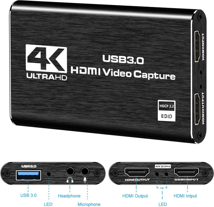 Rybozen Game Capture Karte USB 3.0 Video Card HD 1080P HDMI Videoaufnahme mit Live- Übertragungen Re