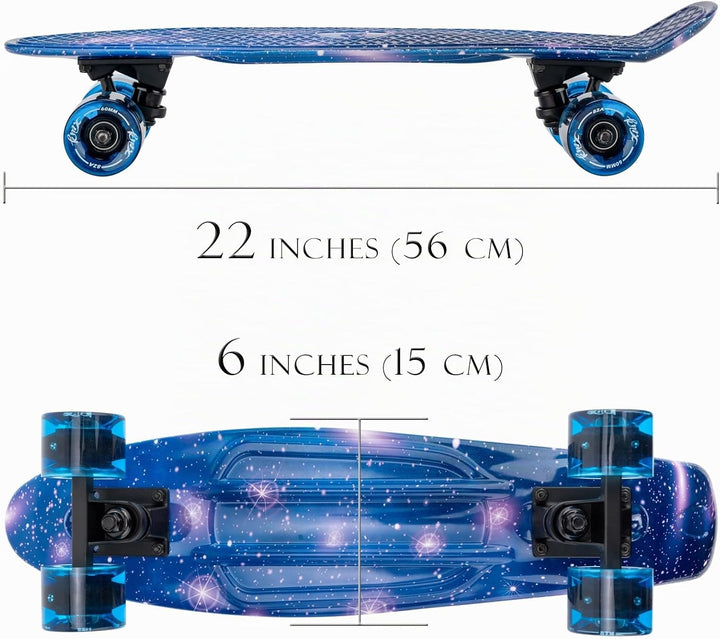 KMX Klassisches Mini Cruiser Skateboard für Kinder,Erwachsene | Tragbarer Compact für Jungen,Mädchen