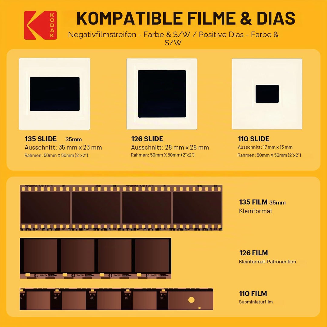 KODAK Slide N SCAN Film und Slide Scanner mit 5 Zoll LCD-Bildschirm, Schwarz