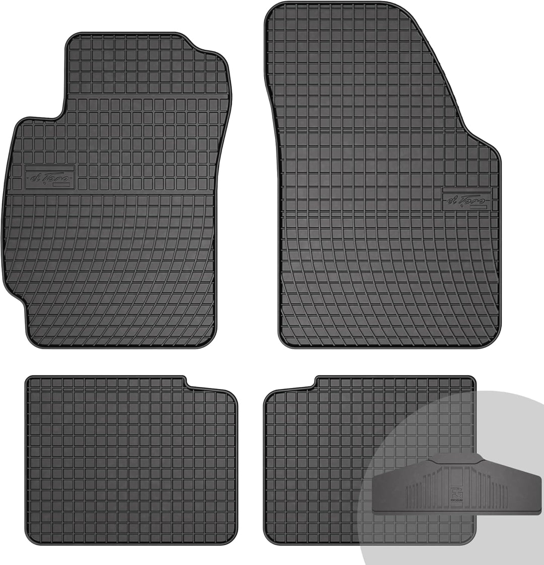 FROGUM EL Toro Gummimatten Ganzjähriges-Set von Autofussmatte Auto Fussmatten für Honda HR-V I 1999-
