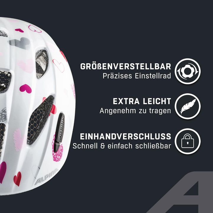 ALPINA XIMO - Leichter, Sicherer & Bruchfester Fahrradhelm Mit Optionalen LED-Licht Für Kinder white