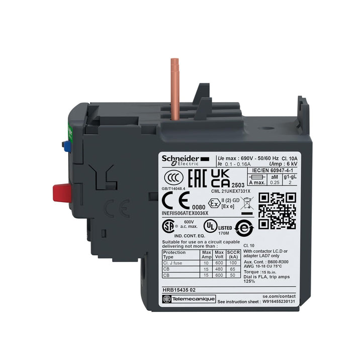 Schneider Electric Motorschutzrelais, 1-1,6A, 1S+1Ö, Klasse 10A, Überlastrelais 1-1,6 A, 1-1,6 A