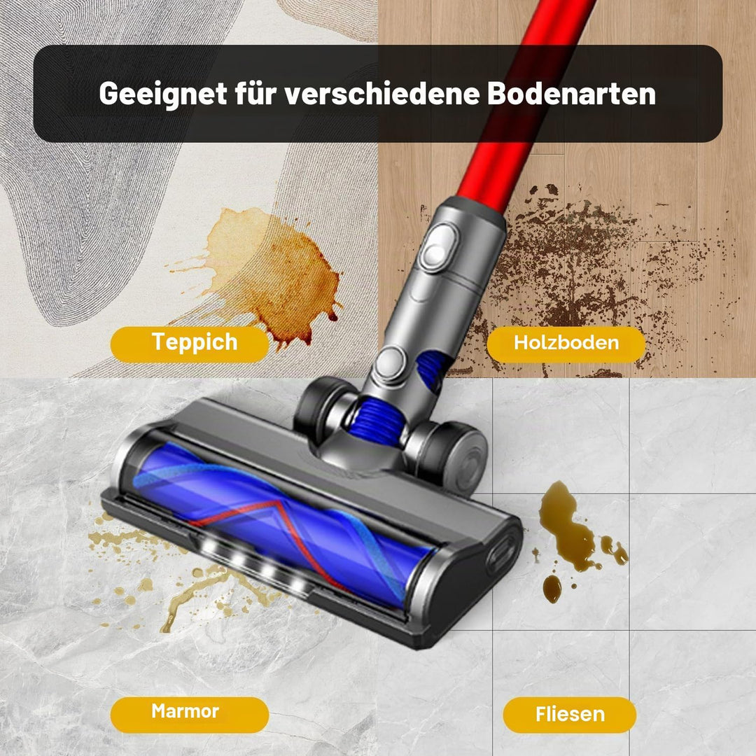 Ersatzbürstenkopf für Dyson V6, DC58, DC59, DC61, DC62, DC74, Motorisierte V-förmige Walze mit LED-L