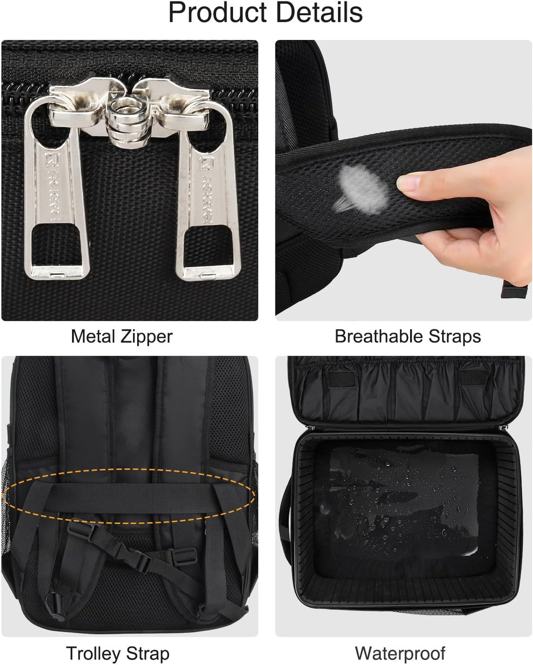 Kosmetikkoffer Rucksack Extra Grosser Beautycase Professionelle Reise Make-up Tasche für Frauen Schm