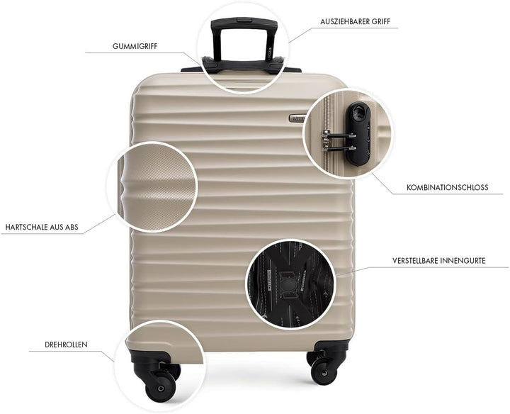 WITTCHEN Reisekoffer Handgepäck Kabinengepäck Rollkoffer Kabinenkoffer Kleiner Koffer Trolley Hartsc