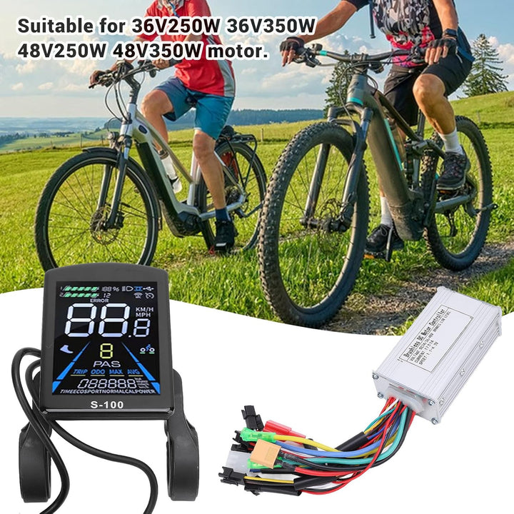 BuyWeek Elektrofahrrad Brushless Motor Controller Kit, 36V 48V 250W 350W 17A 3 Modus Sinuswelle Cont
