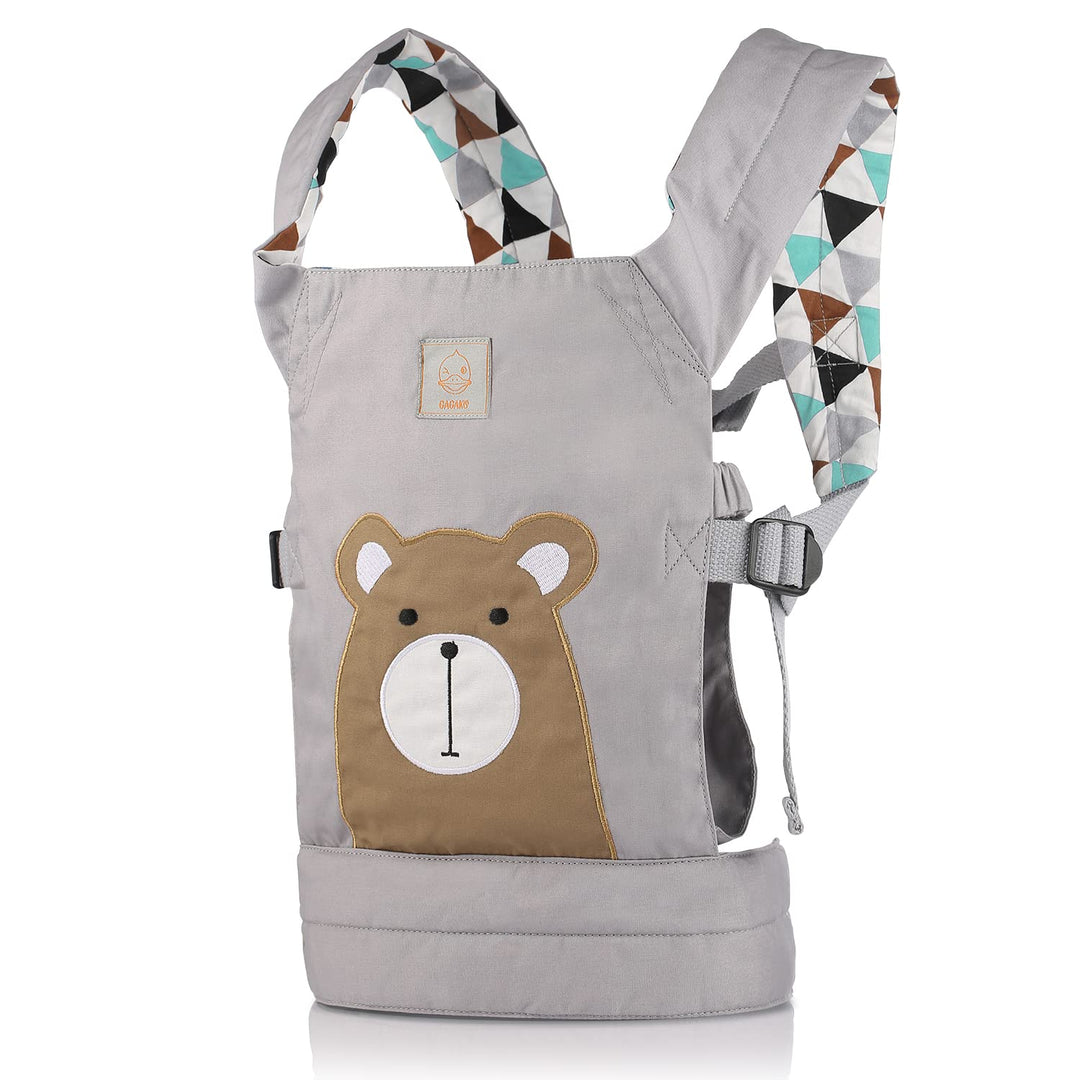GAGAKU Puppentrage Baby Puppenzubehör Vorne und Hinten aus Baumwolle für Kinder - Braunbär, Braunbär