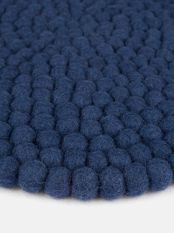 myfelt Filzkugel Sitzauflage Stuhlauflage - Alva - rund, Ø 36 cm, Dunkelblau, Dunkelblau