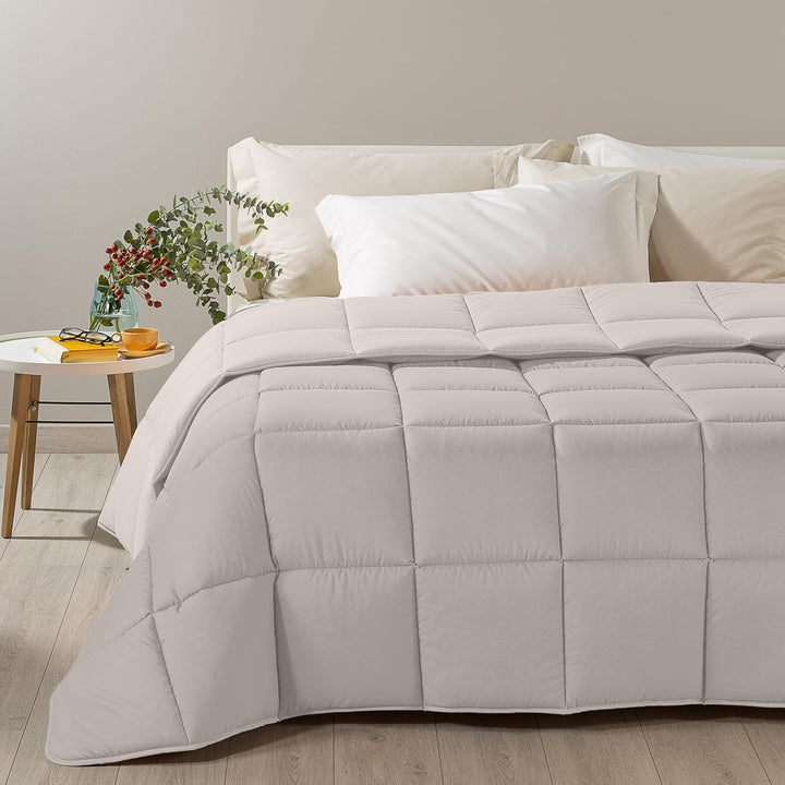 Caleffi - Moderne Steppdecke, einfarbig, für Doppelbett, Sand