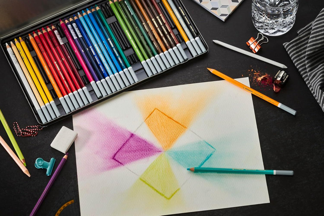 Pastellkreidestift - STABILO CarbOthello - ARTY+ - 48er Metalletui - mit 48 verschiedenen Farben 48e
