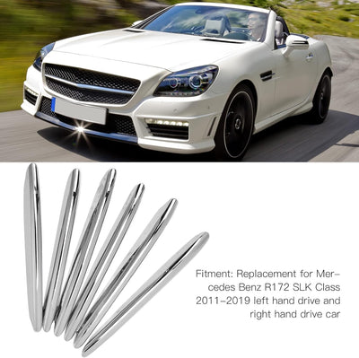 Fydun 6 Stk Auto Motorhaube Lüftungsgitter Abdeckung Trim Chrom-Autozubehör Für R172 SLK 2011-2019