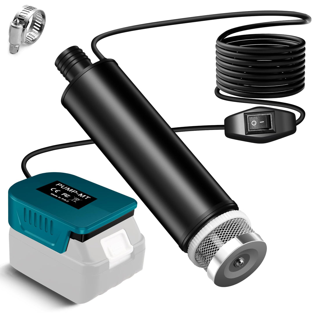 Wasserpumpe Sumpfpumpe mit Adapter for Makita 18V Lithium Battery, 2400L/H 120W Schmutzwasserpumpen