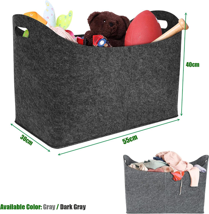 4 Stück Gross Filz Holzkörbe 60 Liter Faltbare Einkaufstaschen | Multifunktion Kaminholztasche mit G