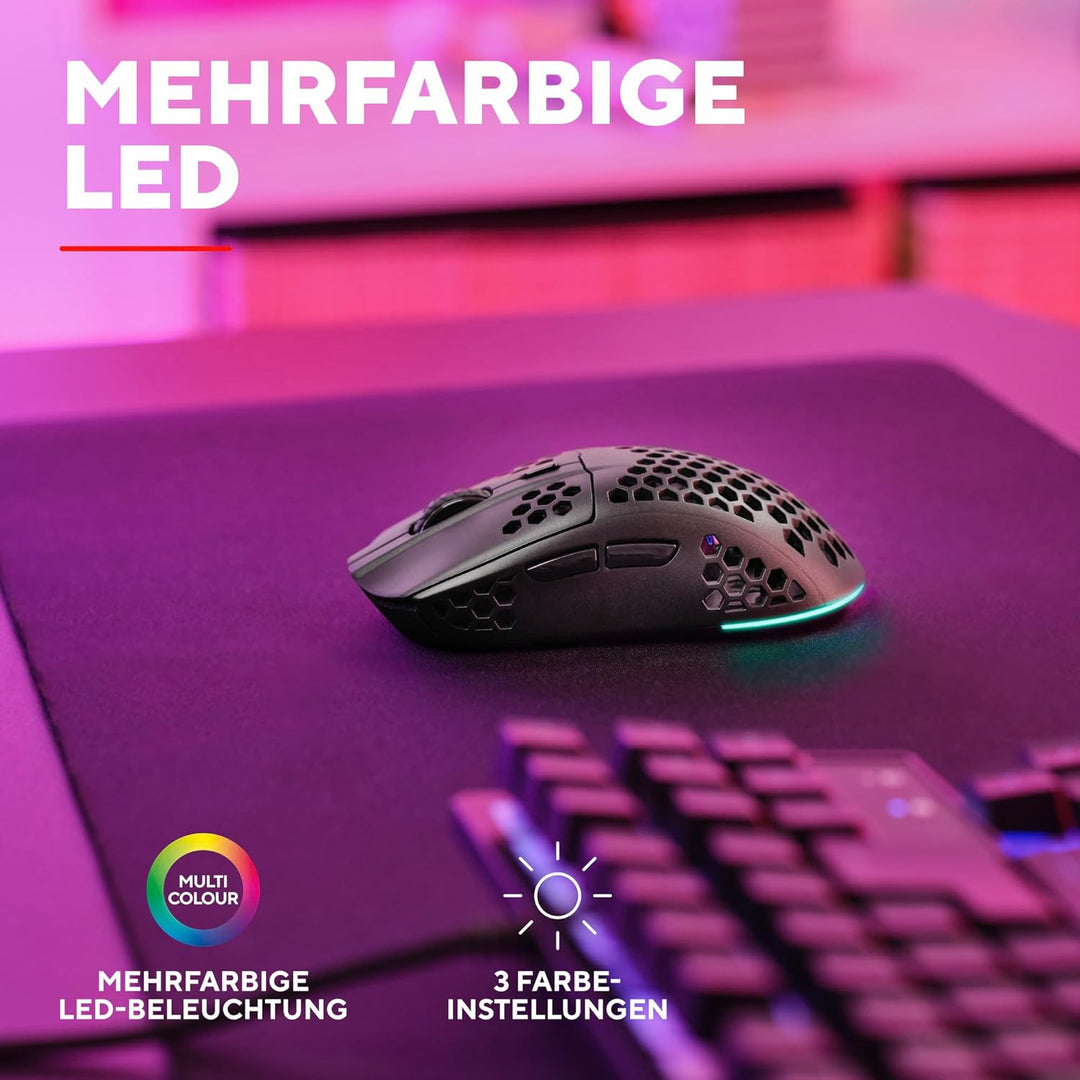 Trust Gaming GXT 929 Helox Kabellose Gaming Maus, Ultraleichte Maus 75g, 80h Dauerbetrieb, 2,4-GHz-M
