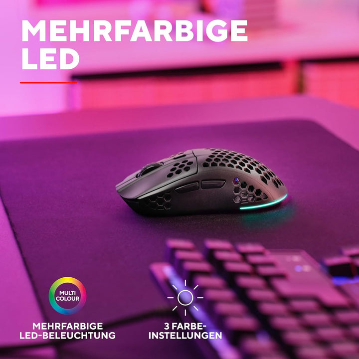 Trust Gaming GXT 929 Helox Kabellose Gaming Maus, Ultraleichte Maus 75g, 80h Dauerbetrieb, 2,4-GHz-M