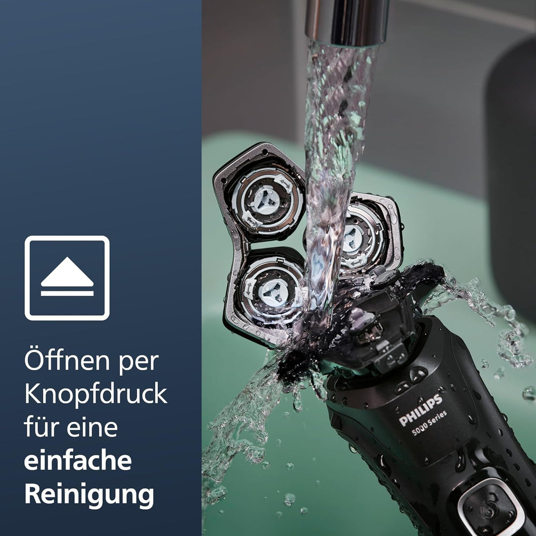Philips Shaver Series 5000 – Elektrischer Nass- und Trockenrasierer mit SkinIQ Technologie, ausklapp