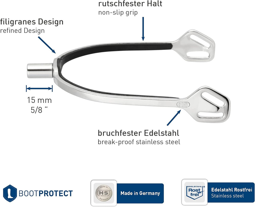 SPRENGER BootProtect Sporen - Edelstahl rostfrei, flach 15 mm, 15 mm