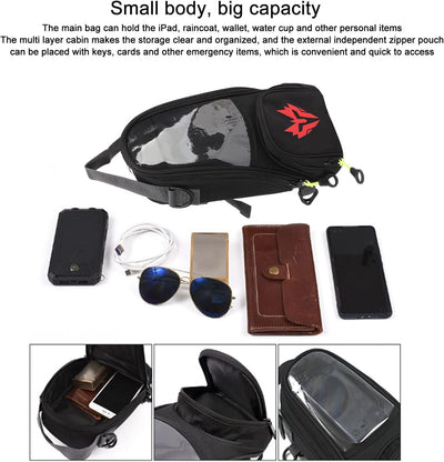 aqxreight Kraftstofftanktasche, Magnetischer Motorrad-Tankrucksack aus Oxford-Gewebe, Hochfestes 4,5