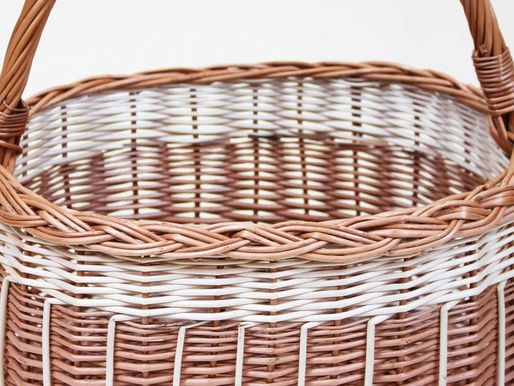 Weidenkorb, Einkaufskorb, Obst- oder Gemüsekorb, Pilzkorb, Picknickkorb 37 x 17 / H 21/40 cm
