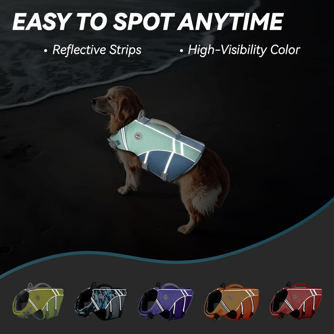 VIVAGLORY Sports Style Schwimmweste Hund, Hundeschwimmweste für Bootfahren, Auftrieb & Schwimmhilfe,
