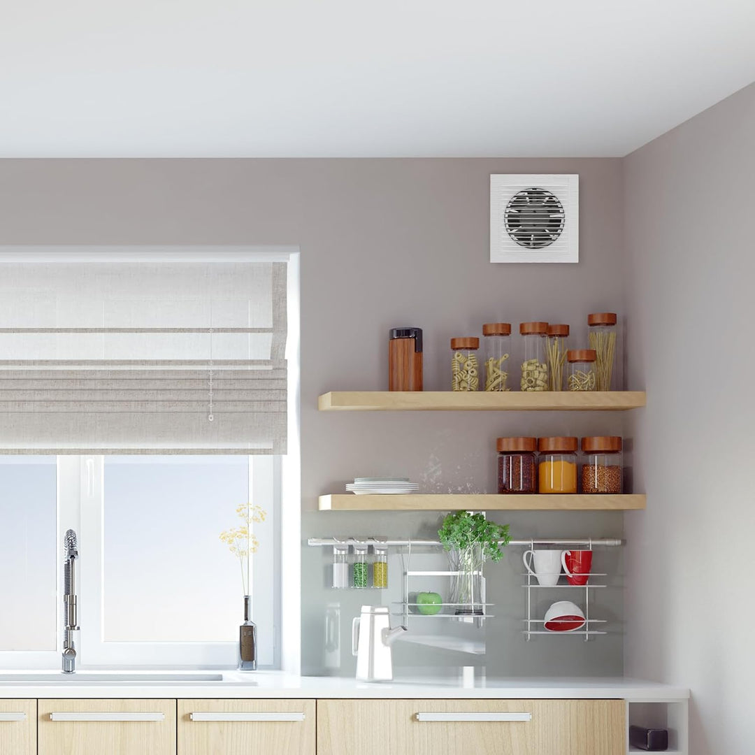 Randaco 2x Badlüfter Ø 100mm Wandventilator Lüfter, badezimmer Abluft Ventilator Küche WC Bad Lüfter