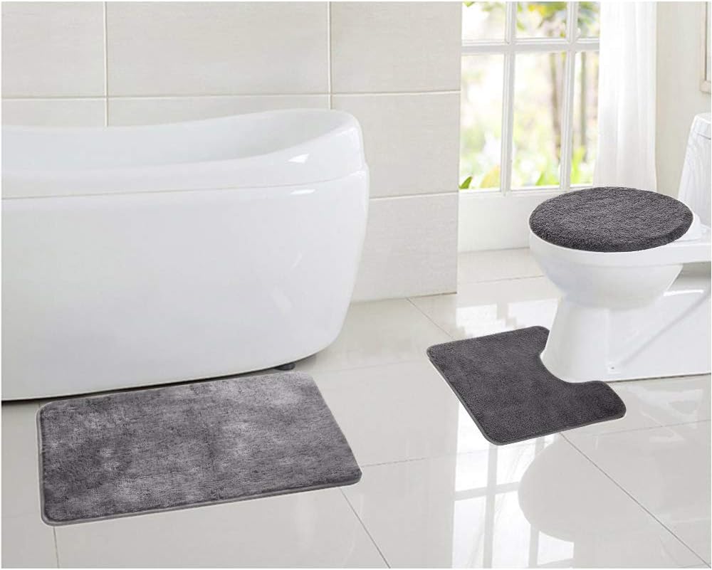 ele ELEOPTION Badezimmer-Set,rutschfeste Badematte schnelltrocknend weich wasserabsorbierend stilvol