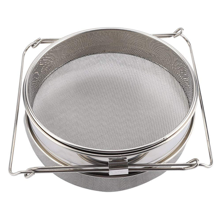 Headerbs Edelstahl-Doppelsieb-Honigsieb, Doppel-Bienensieb-Honigschutt-Maschen-Fliter, Bienenzuchtau