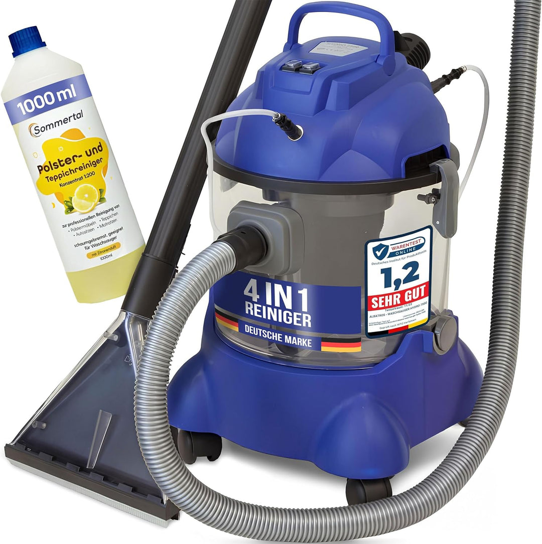 Albatros Nass-Trocken-Sauger Auto HYDRO 7500 + 1l Reinigungs-Shampoo- 4in1 Nasssauger Auto + Polster