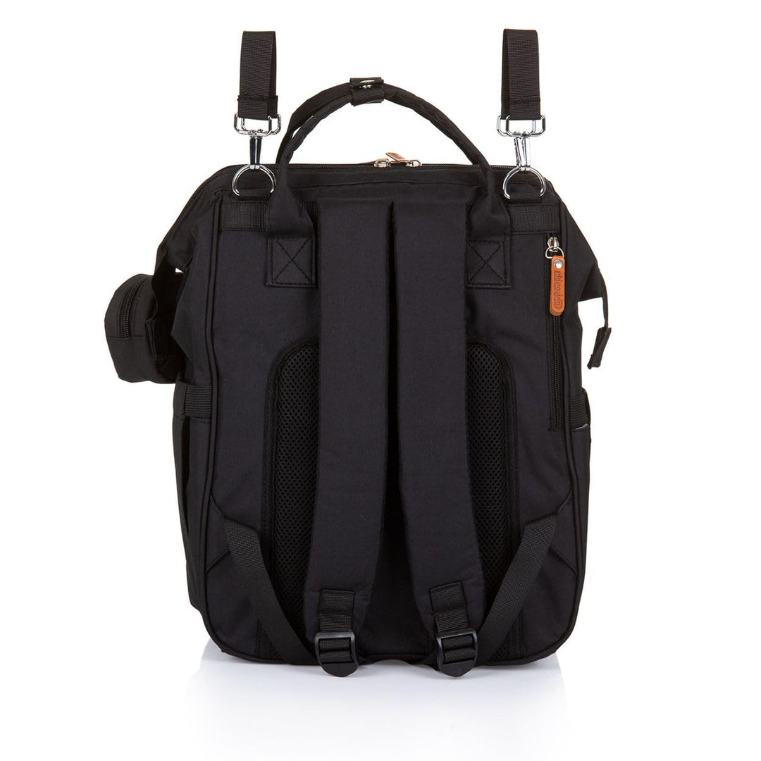 Chipolino Wickeltasche, Kinderwagen Rucksack Reissverschluss Schnullertasche, Farbe:schwarz, Schwarz