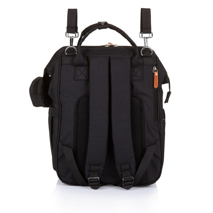 Chipolino Wickeltasche, Kinderwagen Rucksack Reissverschluss Schnullertasche, Farbe:schwarz, Schwarz