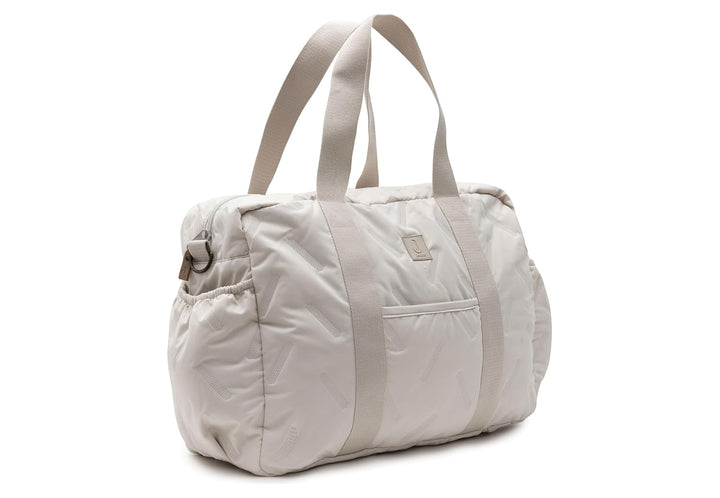 Jollein Wickeltasche Embossed Lily – Sand – Stylische Wickeltasche mit Geprägtem Muster – Wasserabwe