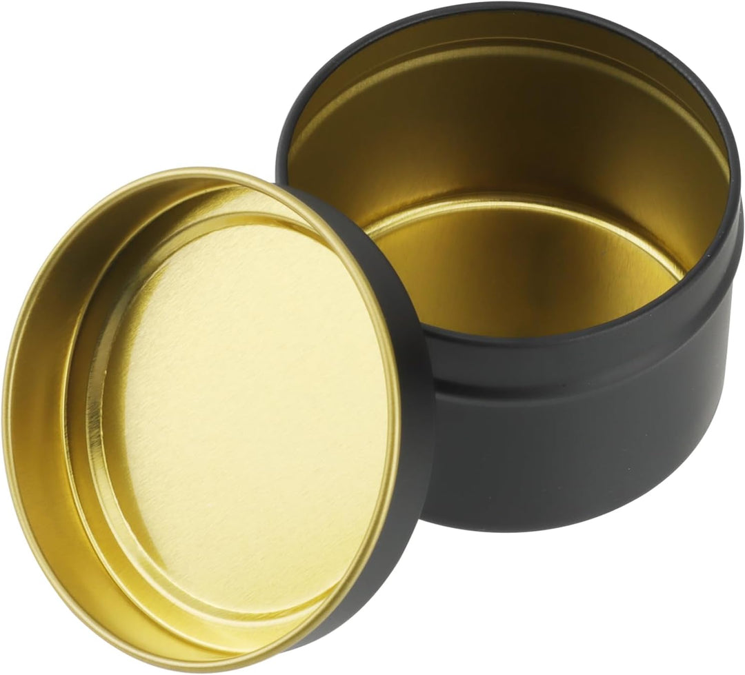 24 Stück Kerzendosen, 120ml Kerzenbehälter Metall, Runde Kerzengläser Klein, Schwarze Kerzengläser m