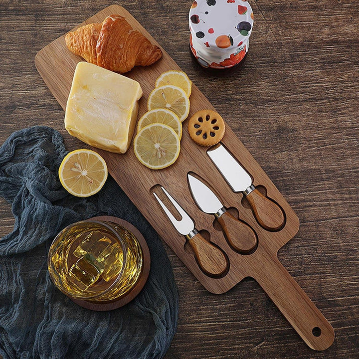 Käsebrett-Set | Mehrzweck Wurstbrett-Set aus Tragbares Käse-Servierbrett Wurstbrett-Set, mit Griff u