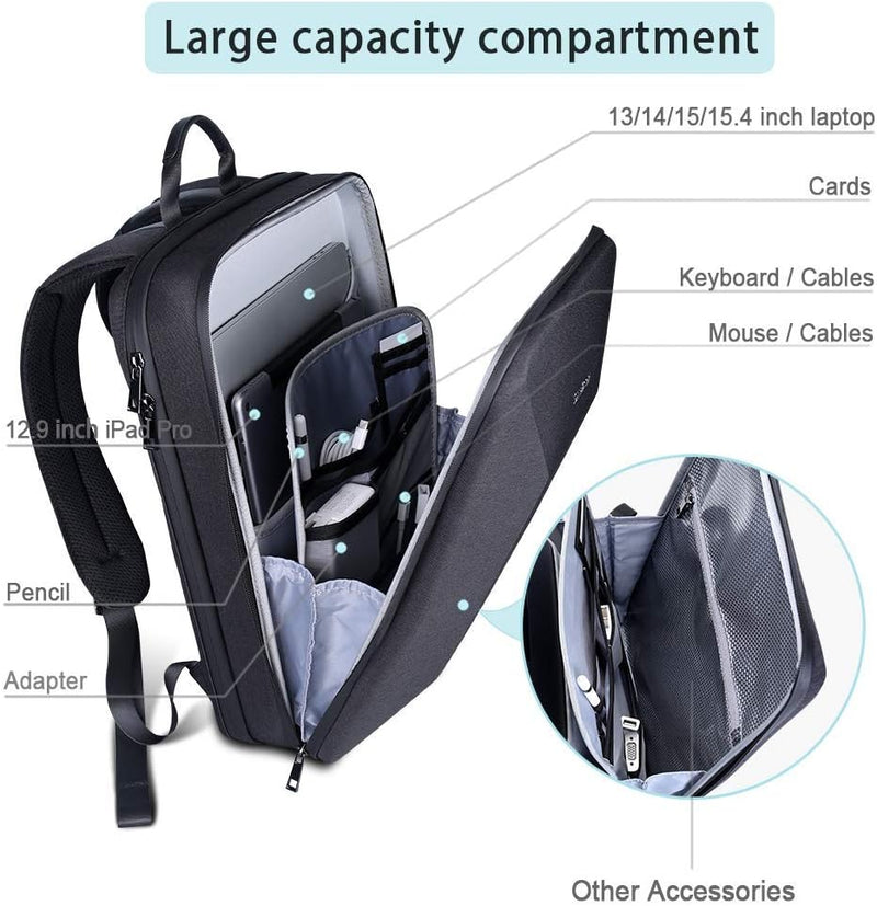 Smatree Laptop-Rucksack für Herren, Business Reise Rucksack, Laptop-Tasche Kompatibel mit 13 14 15,4