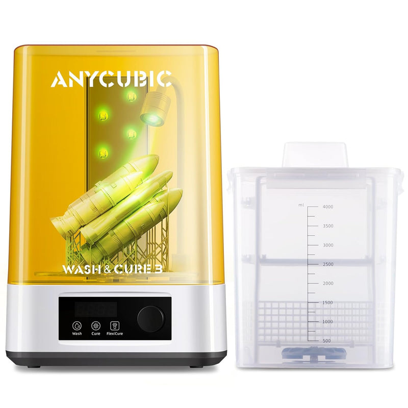 ANYCUBIC Wash & Cure 3 für LCD/DLP/SLA Resin 3D Drucker Modell, 2 in 1 Wascheimer und UV Durchhärteg