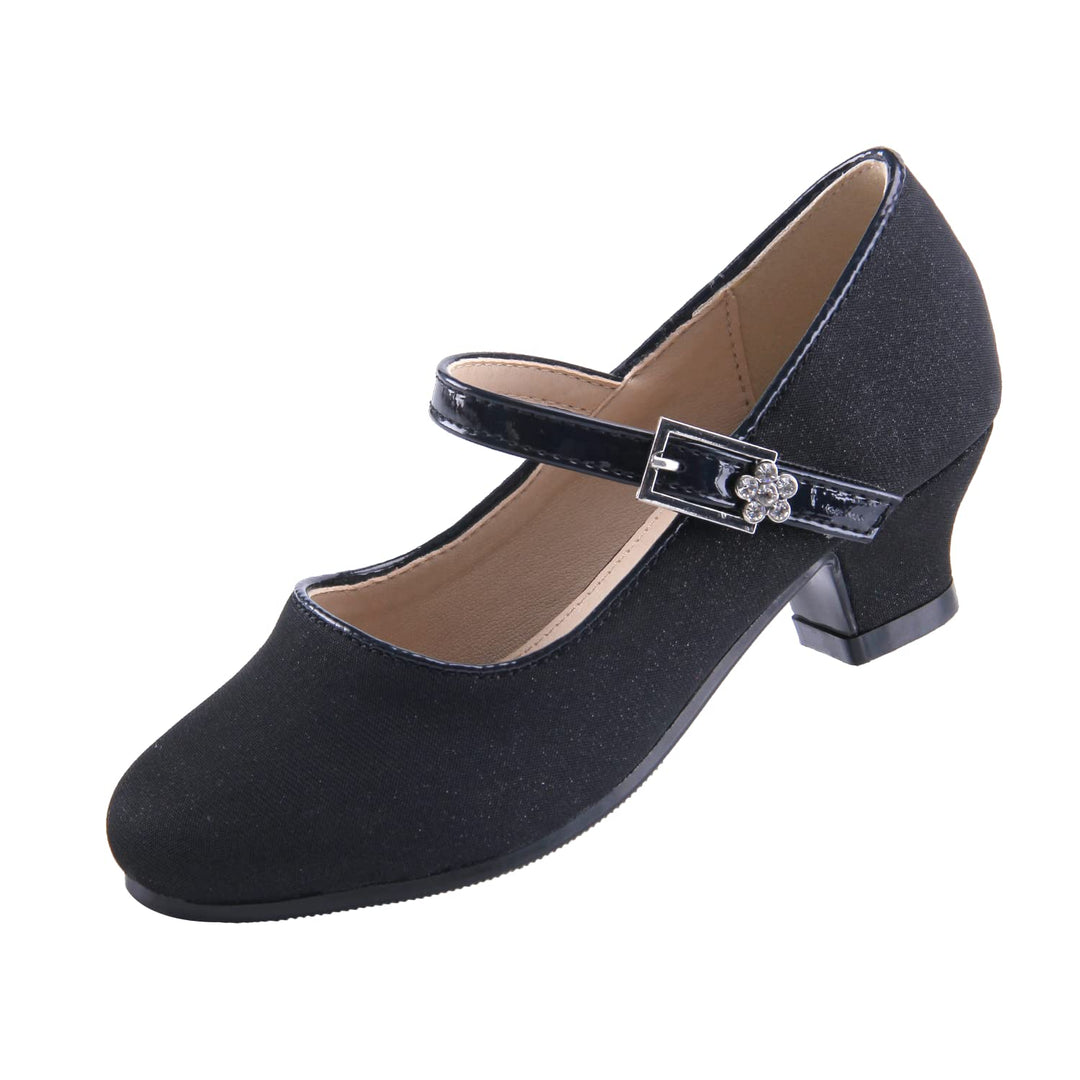 EIGHT KM - Mädchen High Heel Kleid Schuhe - Mary Jane Prinzessin Hochzeit Pumps - Funkelnder Glitzer