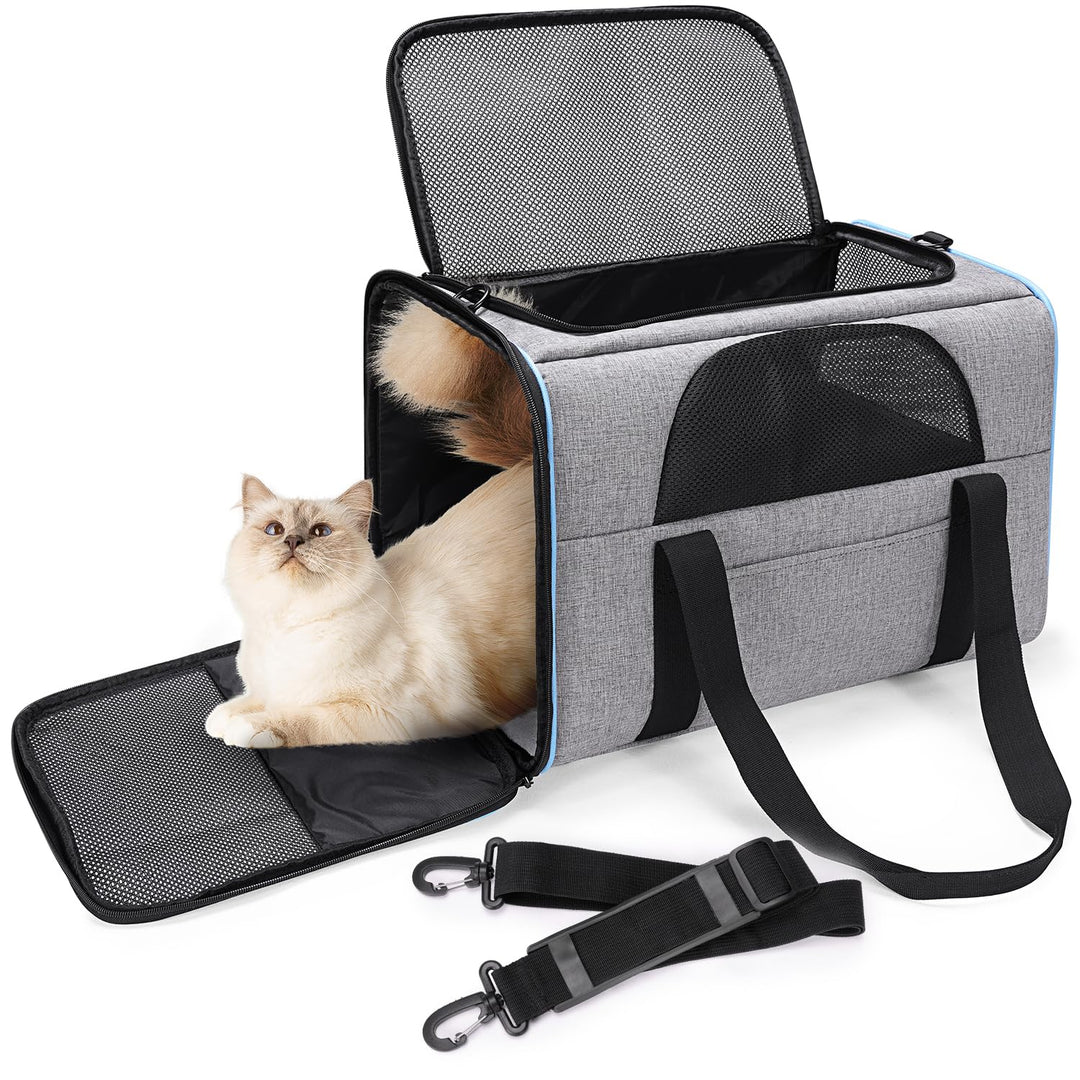 BERTASCHE Transporttasche für Katzen Hunde bis zu 7kg Transportbox Faltbar Tragetasche Katzentranspo