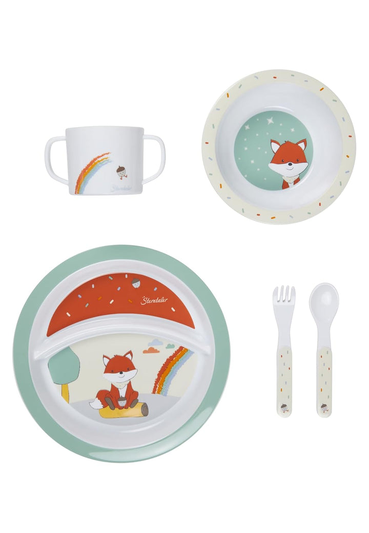 Sterntaler Geschirrset Fuchs Filou - rutschfester Teller mit Unterteilung, Henkeltasse, Breischale,