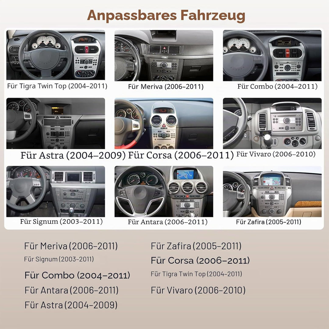 Hikity Android 15 4+128G Autoradio für Opel Corsa Astra Antara Meriva Combo Signum Zafira mit 7'' In