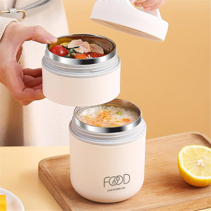 Thermo-Lunch-Tasche aus Edelstahl, vakuumisoliert, Lebensmittelwärmer, Suppentassen-Behälter, Bento-