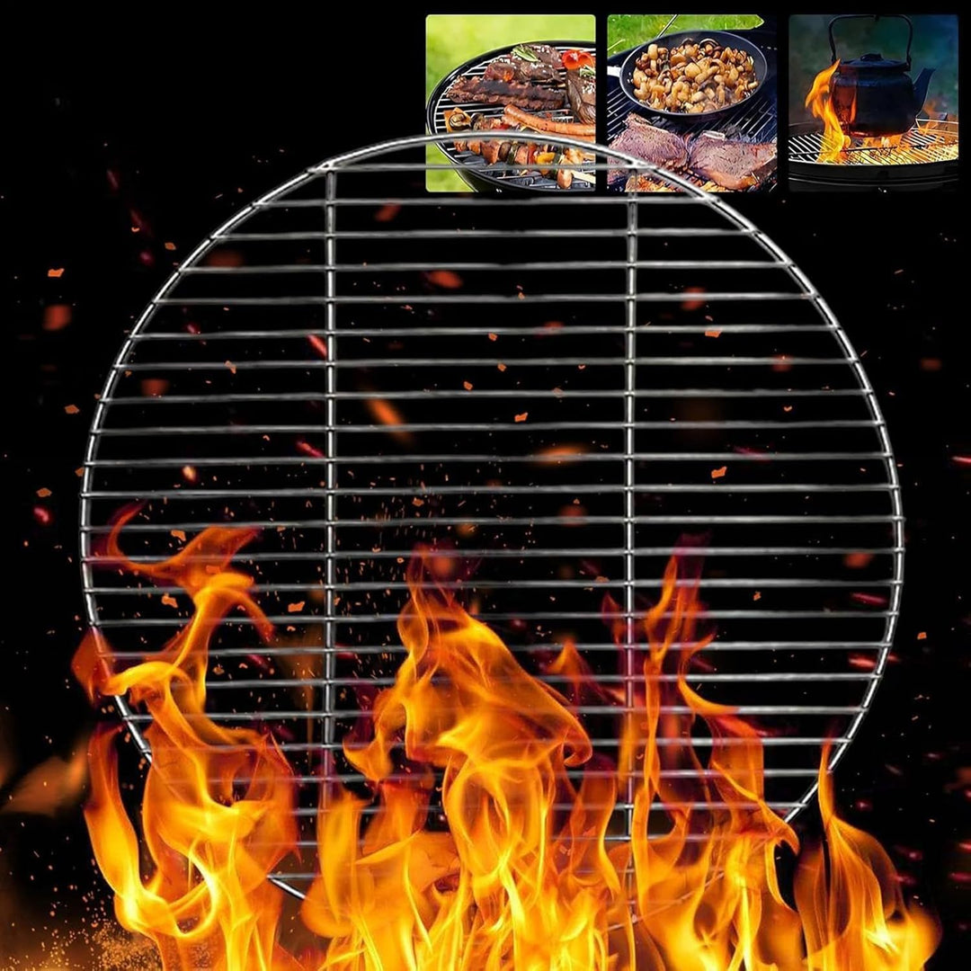 Runder Edelstahl Grillrost 33cm/38cm, BBQ Grillgitter Edelstahl Backblech Für Camping, Picknick, Gar