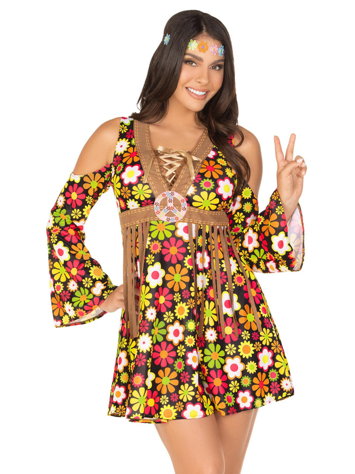 LEG AVENUE Damen starflower hippie Kost me, Mehrfarbig, Grösse: S (EUR 36), Grösse: S (EUR 36)