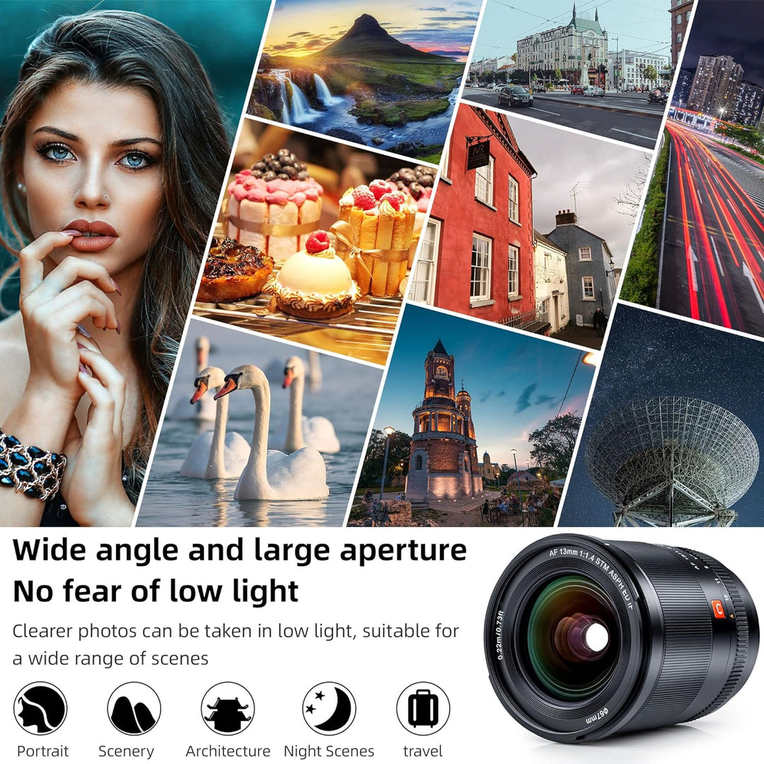 VILTROX AF 13mm f1.4 XF Weitwinkel Objektiv APS-C Autofokus für Fuji X Mount Kamera X-A20 X-T4 X-E4