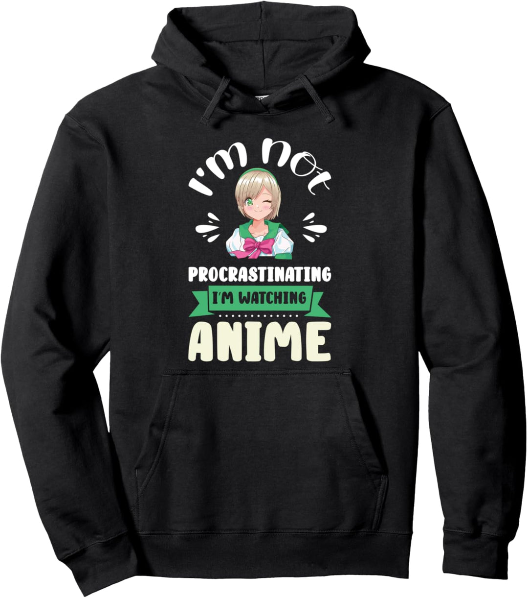 Ich zöde nicht Ich schaue mir Anime Kawaii Japanisch an Pullover Hoodie