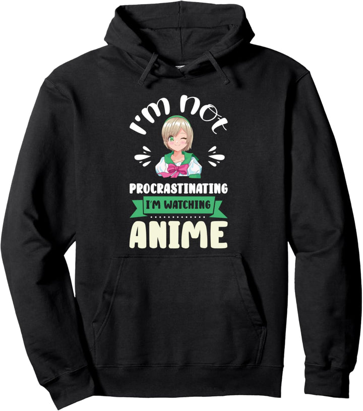 Ich zöde nicht Ich schaue mir Anime Kawaii Japanisch an Pullover Hoodie
