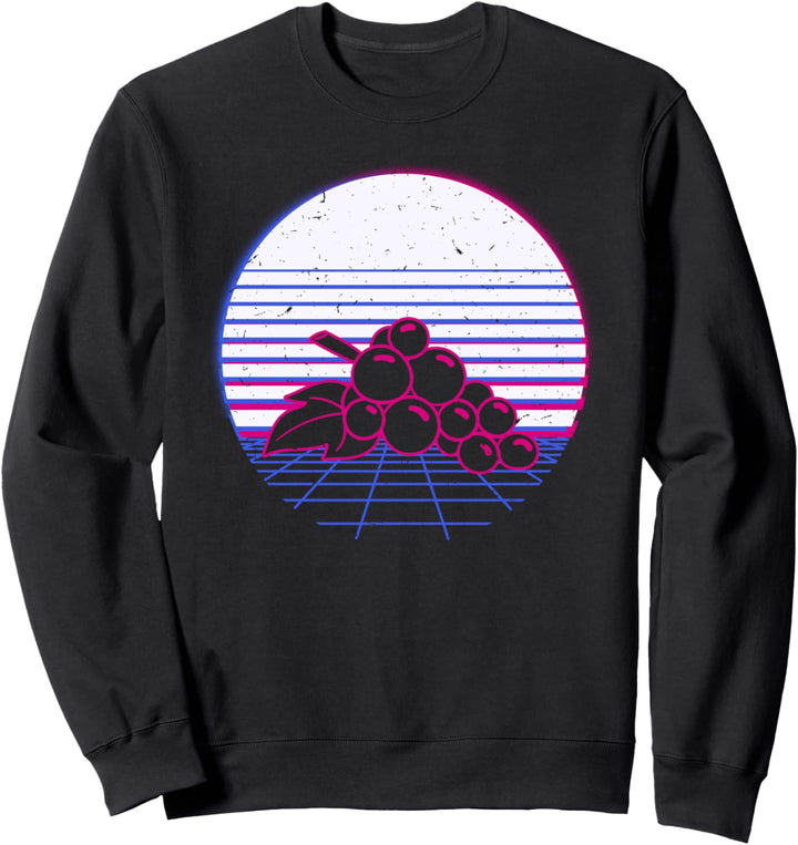 Trauben Winzer Weinanbau Weinrebe Retro Vintage Sunset Sweatshirt